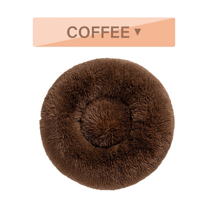 Donut Dog Bed Anti-Slip Round Fluffy Washable Pet Bed